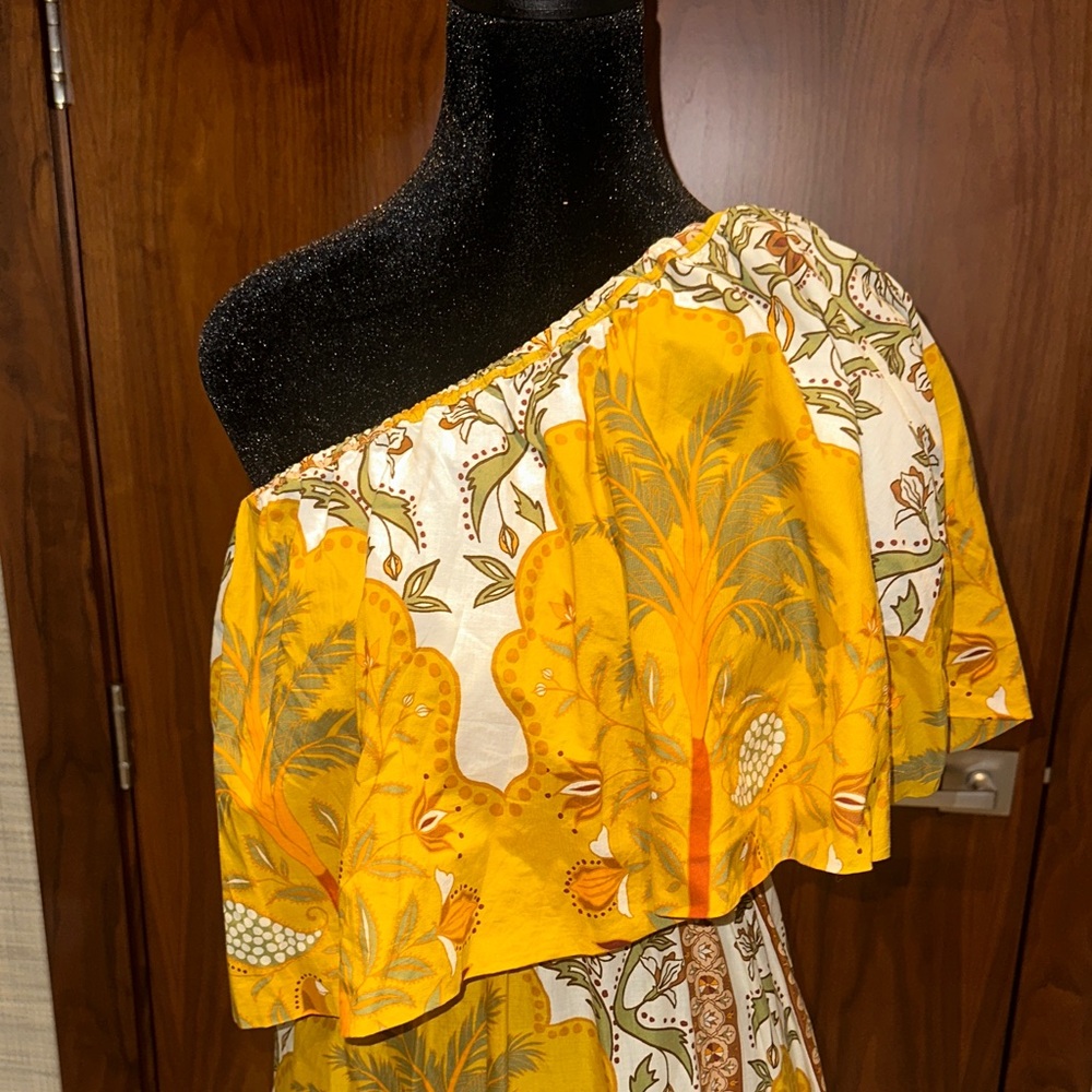 Johanna Ortiz Tropical Yellow One-Shoulder Dress - Picture 3 of 8